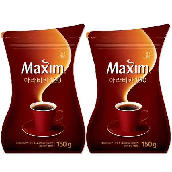 Two 150gX Maxim ararvika rifils coffee