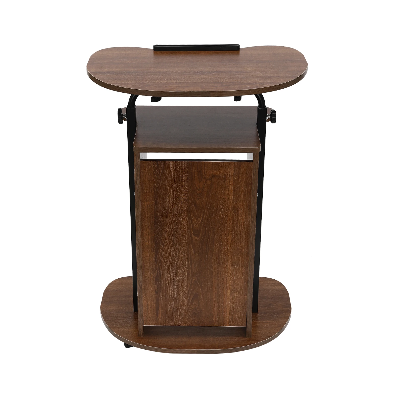 Presentation Stand, Mobile Height Adjustable Church Classroom Lecture, Portable Presentation Stand, Standing Laptop Cart Brown