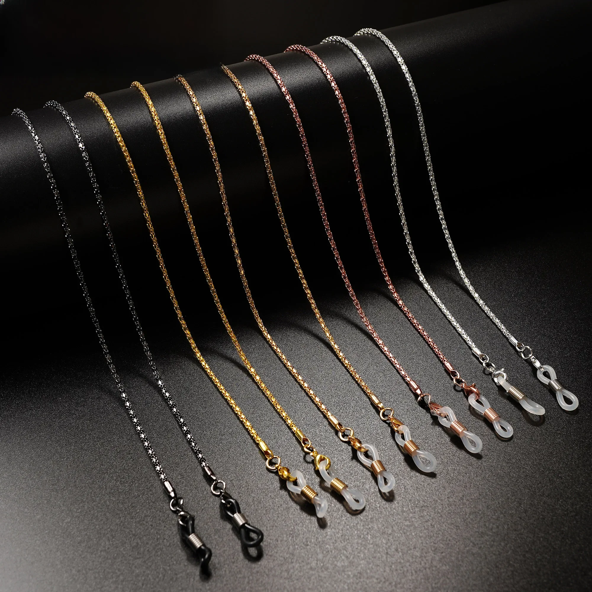Chaîne de lunettes de lecture à la mode pour femmes, cordons de lunettes de soleil en métal, lanière de maintien, sangles de retenue de lunettes