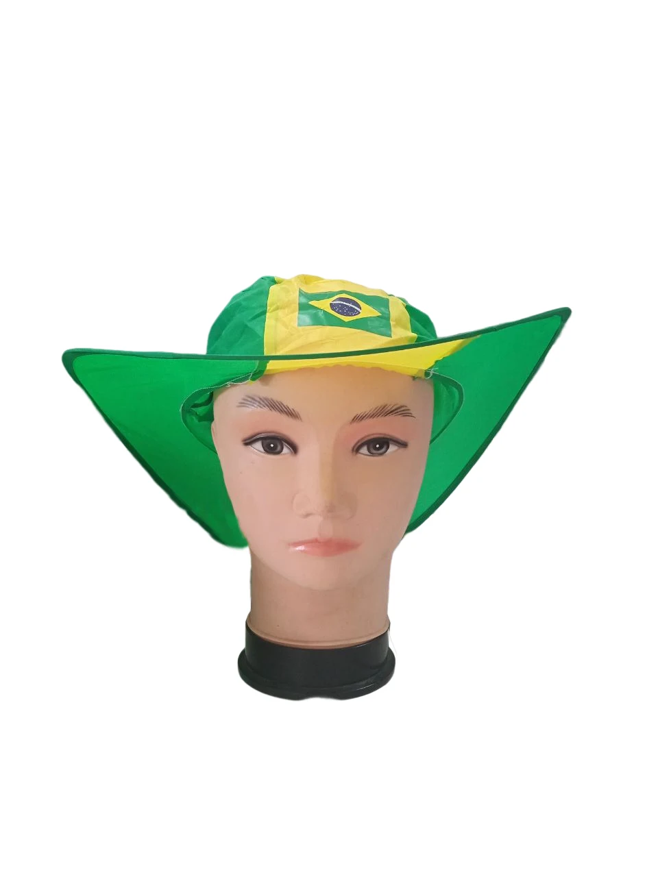 Directly Delivery Free Size Folded Brazil Caps 100% Polyester Brazil Flag Hats