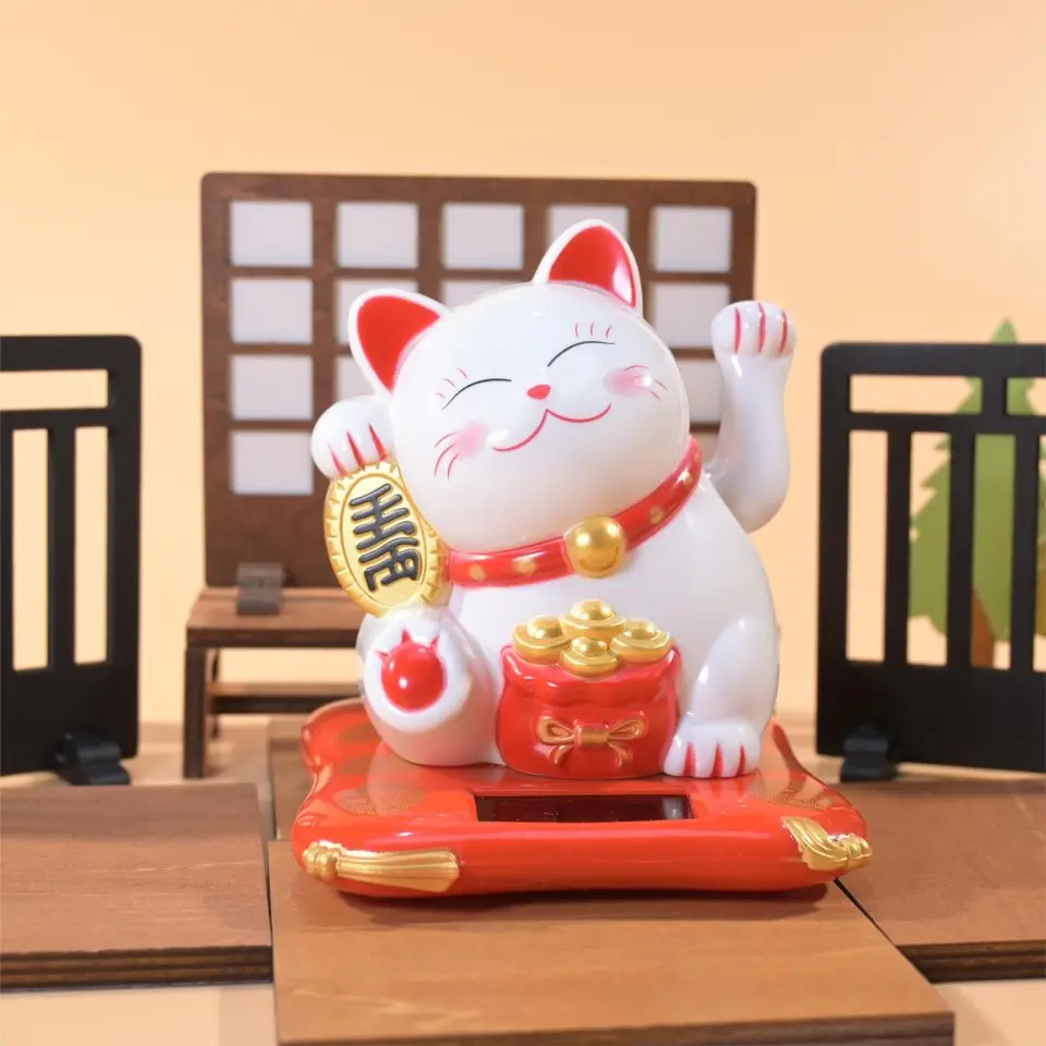 Hot Selling 2.5 inch ABS lucky cat bouncing hand Japanese Statue