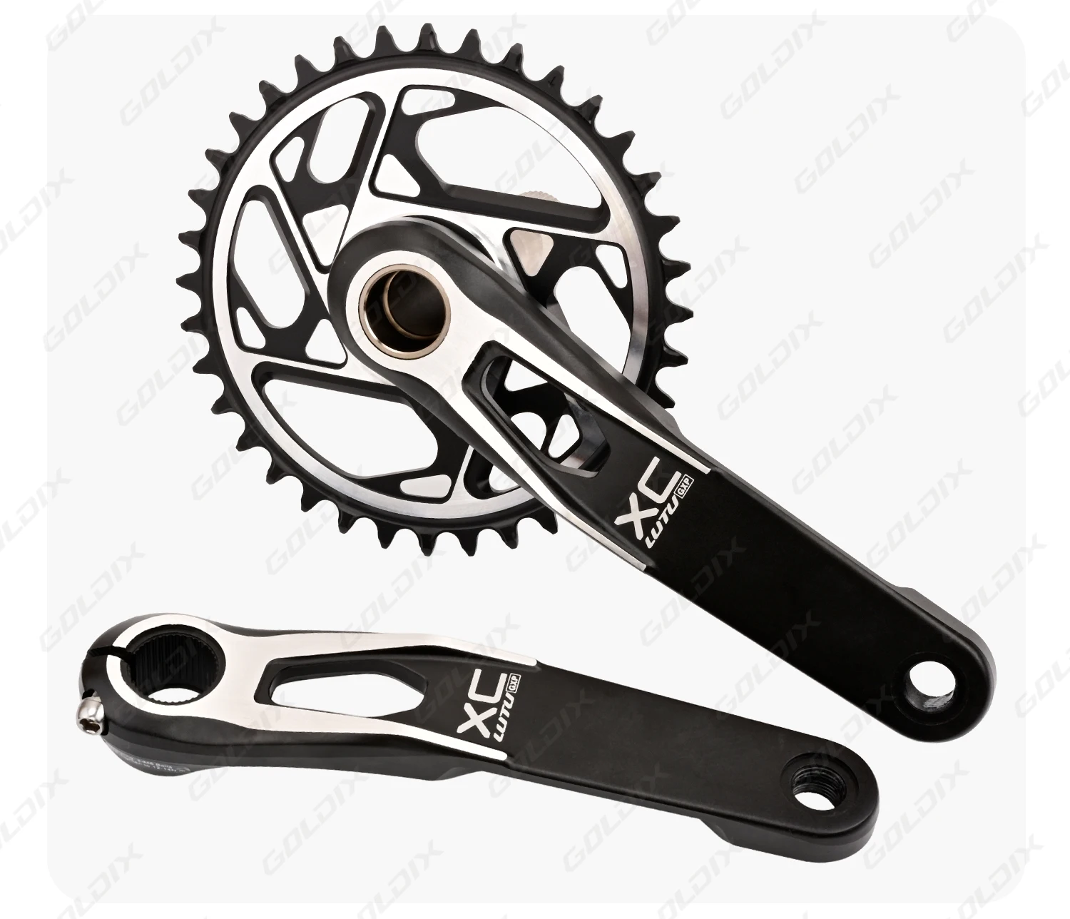 GOLDIX MTB-Kurbelgarnitur, 170/175 mm SL, 3 Bolzen, Direktmontage-Kurbel, 0 mm versetzt, 34 Zähne, 36 Zähne, 38 Zähne, 40 Zähne, Kettenblatt für XC AM – Detail 10