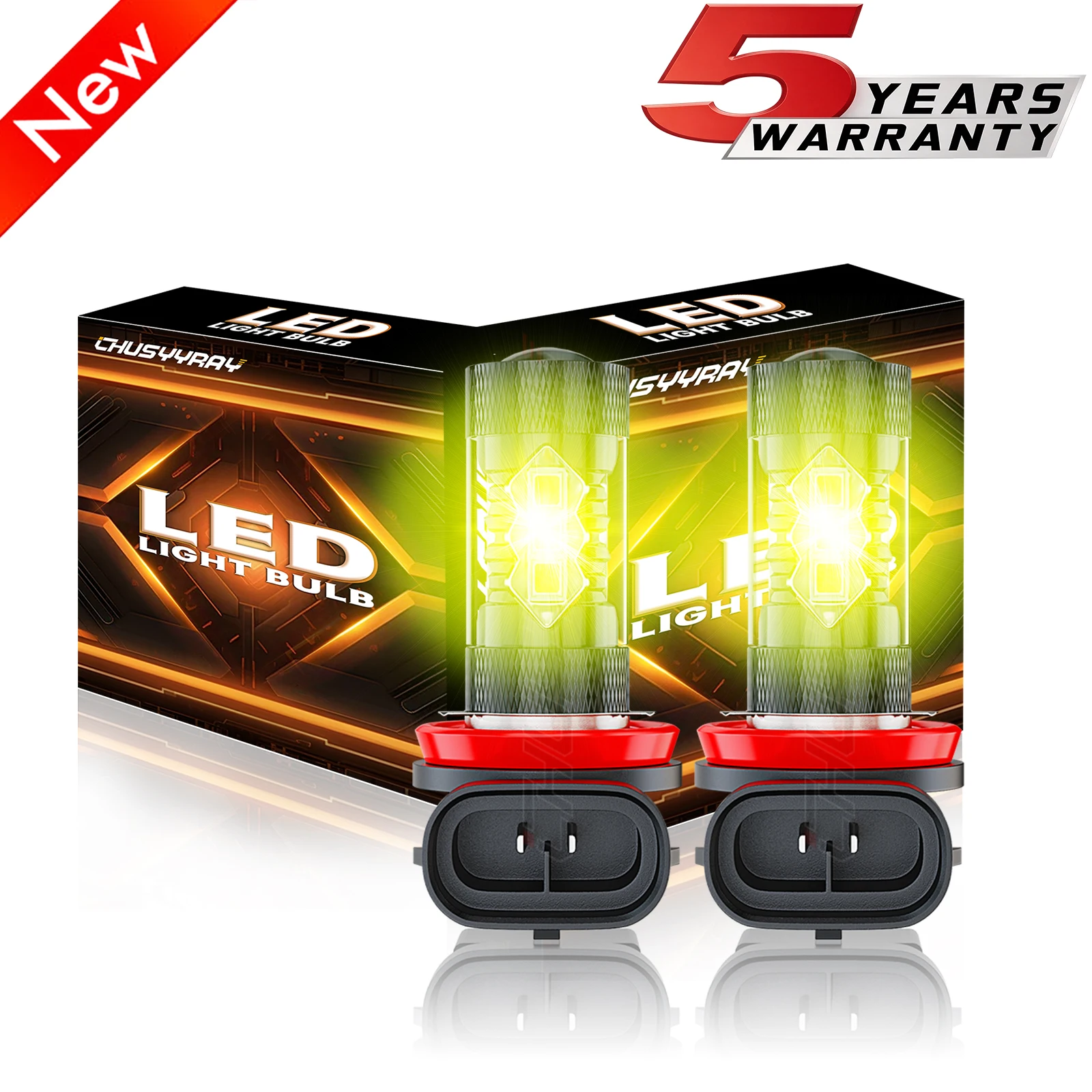 2pcs LED Fog Light Bulbs H8 H11 Fog Light Bulb Yellow 4500K High Power DRL Lamps 80W 3000K 4000lm