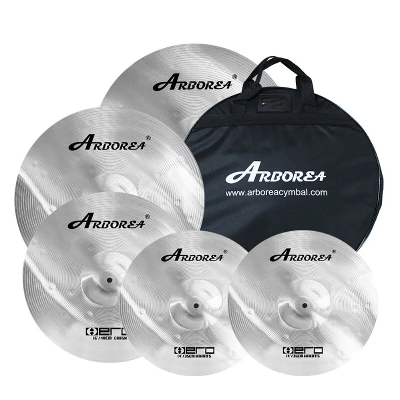 Arborea Cymbal Set 14'' Hi-Hat+16'' Crash+18''Crash+20'' Ride for Practice