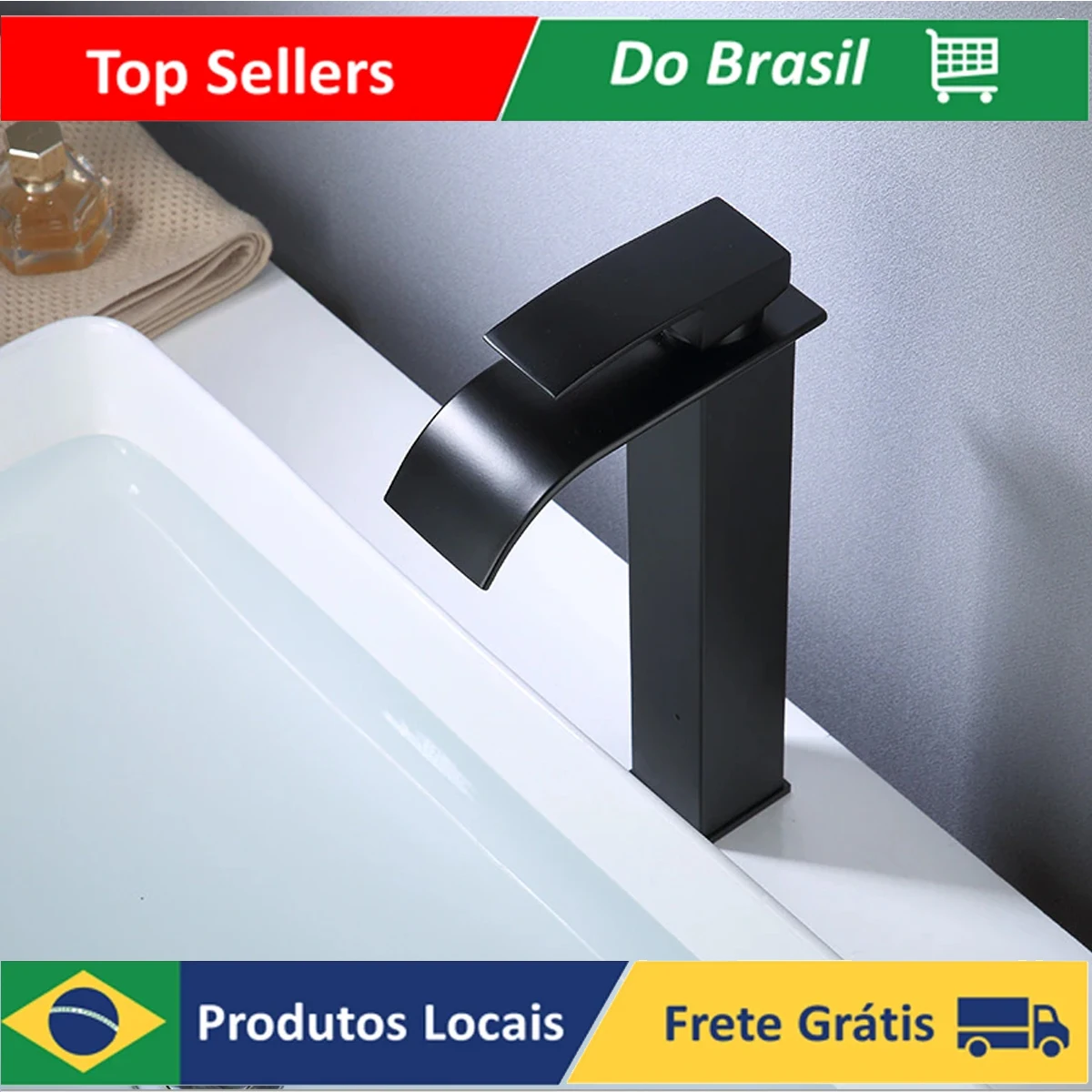 Faucet Sink Cascade Mixer Monocommand High Bica Bathroom Cuba Table 103-04l Black Luuk Young