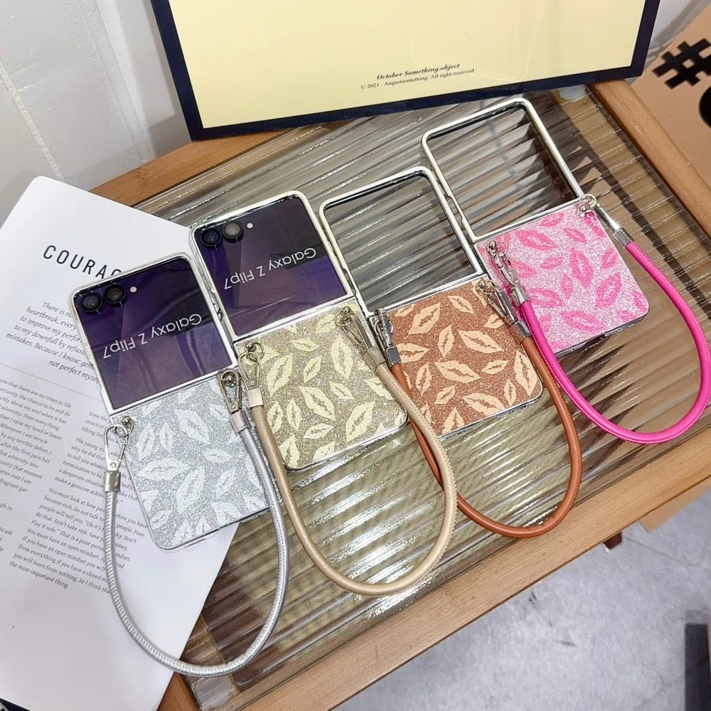 

Korean INS simple lip phone case for Samsung Z Flip3 4 Flip6 7 fundas fashion new shockproof protective case for Flip7 FE fundas