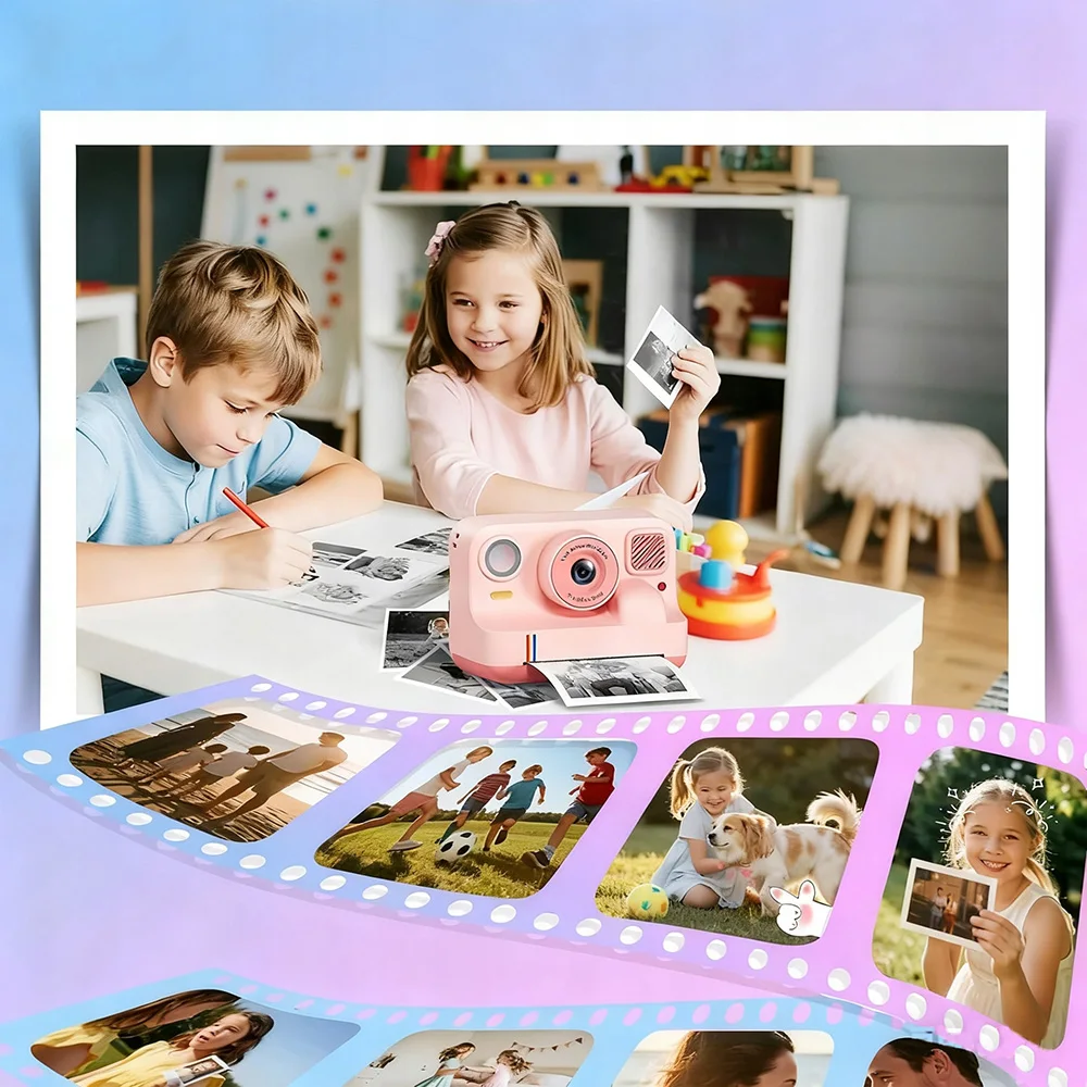 Kinderkamera Hochwertige Fotografie-Kamera für Kinder 1080P HD Dual-Selfie Sofortdruck Mit Druckpapier für Geburtstagsgeschenke – Detail 8