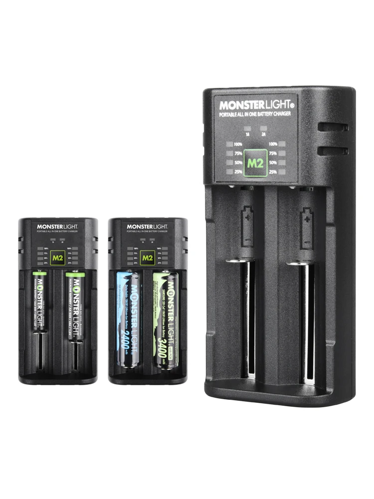 Monster Lite M2 Fortable All-In-One Lithium Ion Battery High Speed 2-Plot Charger Power Bank