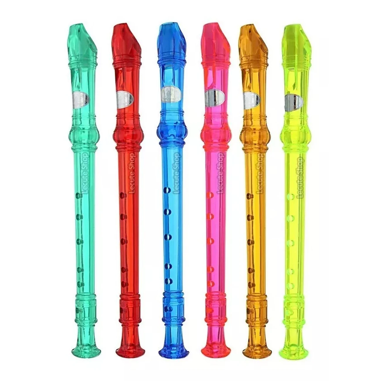 Flauta Dulce Musical Neon Escolar 8 Agujeros Colores Musical Incluye Limpiador