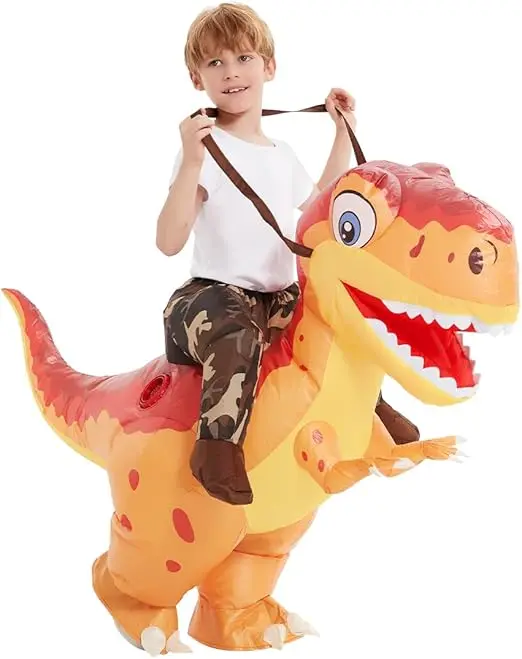 GOOSH 팽창식 공룡 코스튬, 어린이 성인, 공룡 블로우 올라타 공룡 코스튬, 할로윈 파티용 재미있는 멋진 원피스
