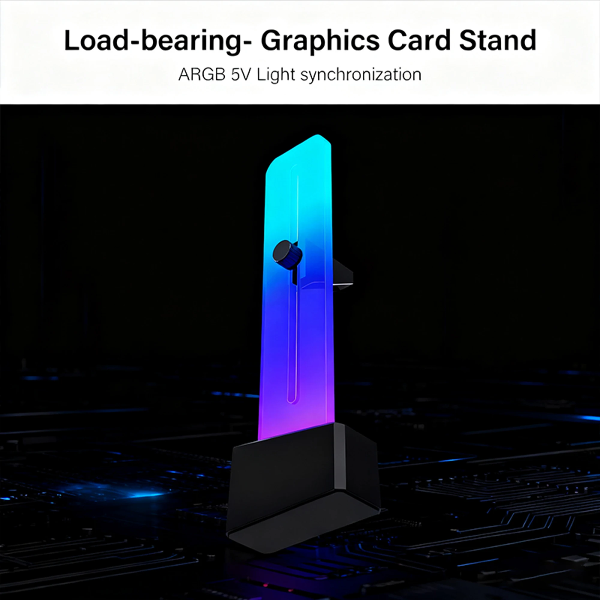 ARGB GPU Anti-Sag Bracket, Adjustable Height Graphics Card Stand, 5V 3Pin Sync ARGB GPU Support for PC Case