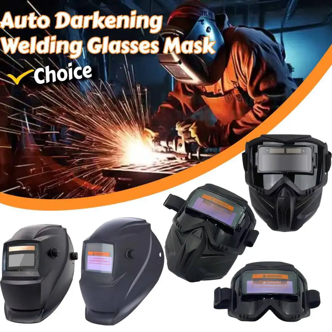Auto Darkening Welding Glasses Face Protector Adjustable Band Impact Resistant Welder Mask Face Shield Work Protective Equipment