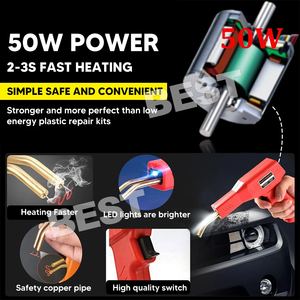 Handy Plastic Welder Garage Tool Bumper Crack Repair Welding Machine Staple Set - 3