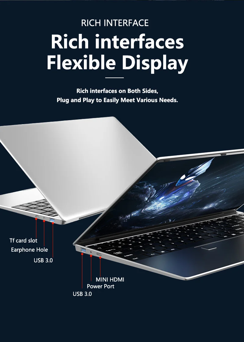2026 Portable Laptop Windows 11 Intel Core I9-9900HK 15.6 Inch 32GB RAM 512GB/2TB SSD Office Laptops 1920*1080P Fingerprint Unlock Notebook