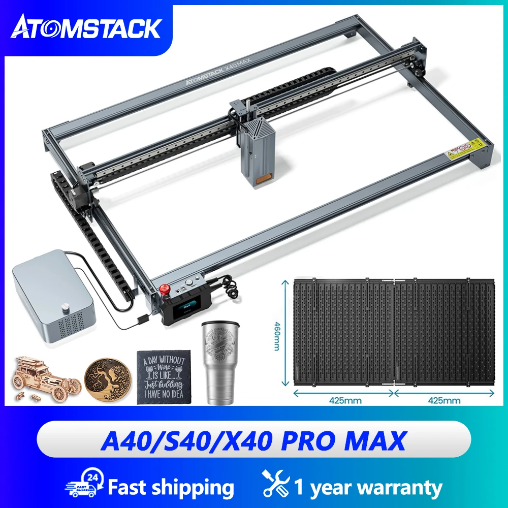 Atomstack A40 S40 X40 Pro Max 210W Laser Engraving Machine Wifi 800*400mm Area CNC Metal Milling Machine Wood Cutting Machine