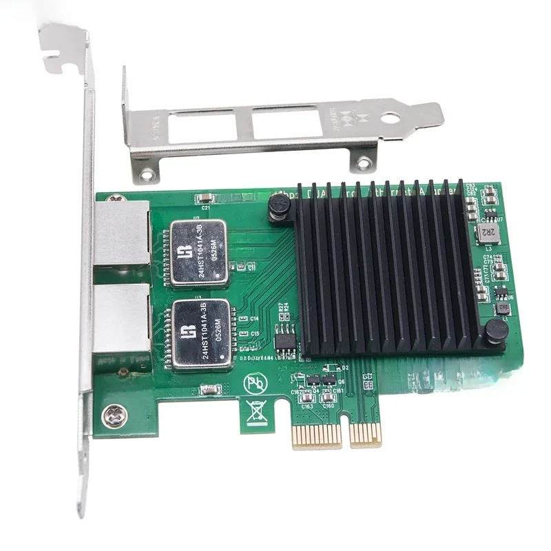 Carte réseau 2 ports I350-T2 I350AM2 Puce PCI Express bronchto touristes RJ45 Alfred 10/100/1000Mbps Gigabit Ethernet Lan Card pour PC Desktop