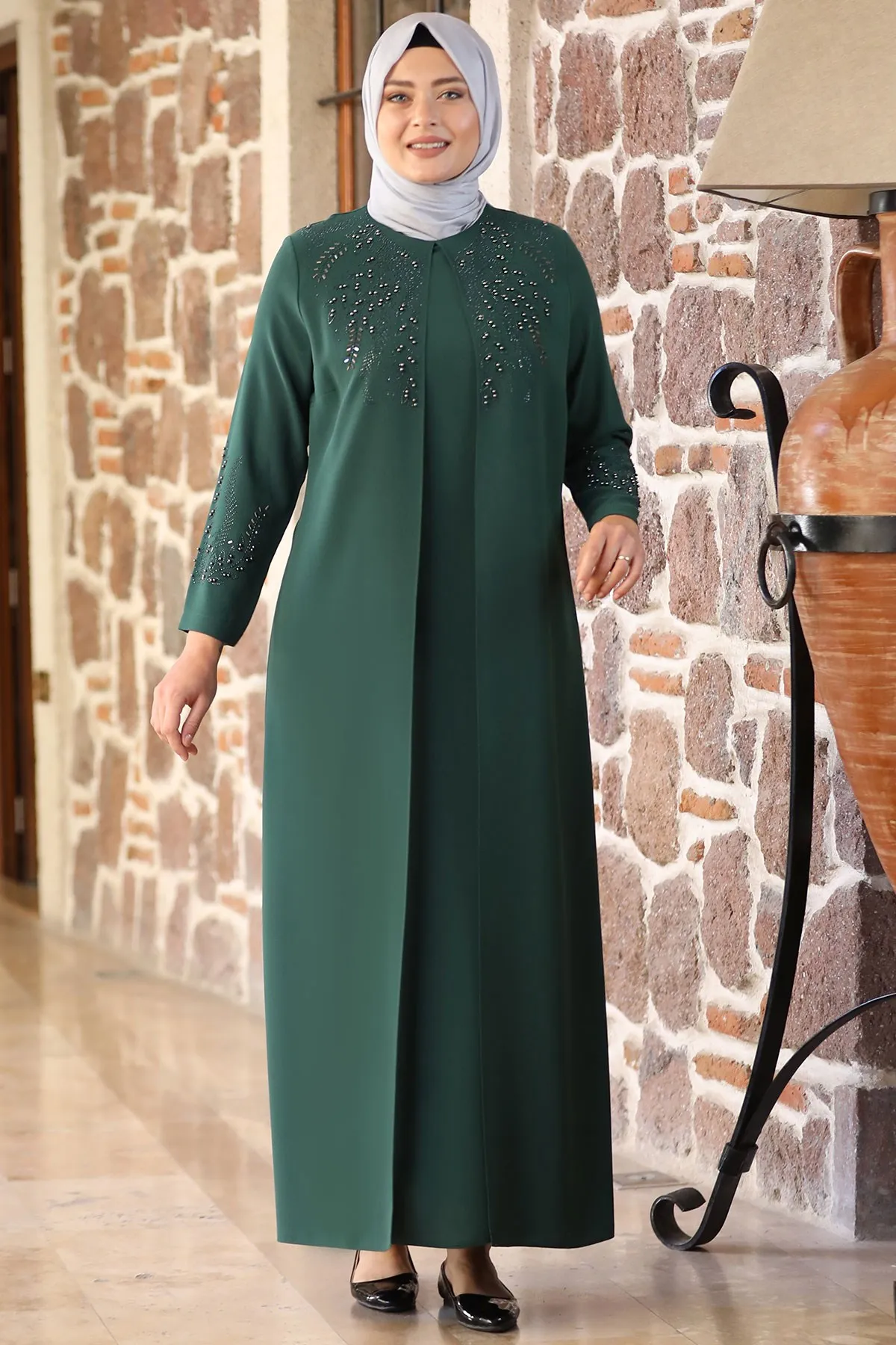 Muslim Dress Stone Embroidered Evening Dress Women Hijab clothing Abaya Plus Size Maxi Kaftan Dresses for Women Turkey Dubai