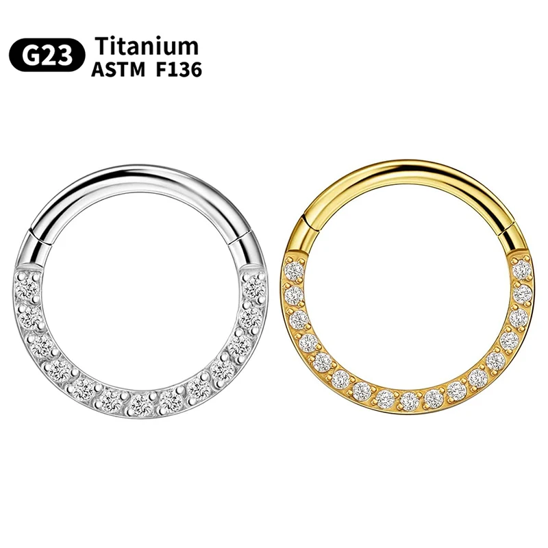 1PC Titanium Daith Rook Earring Nose Hoop 16G Septum Piercing Ear Cartilage Tragus Helix Hinged Segment Clicker Ring Jewelry