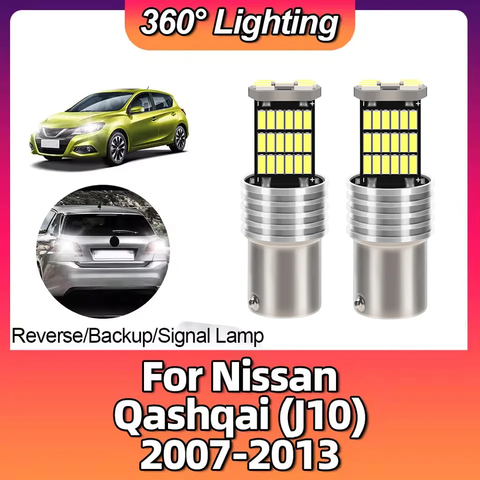 

2PCS P21W 1156 Car LED Ba15s Turn Signal Light Brake Reverse Lamps For Nissan Qashqai (J10) 2007 2008 2009 2010 2011 2012 2013