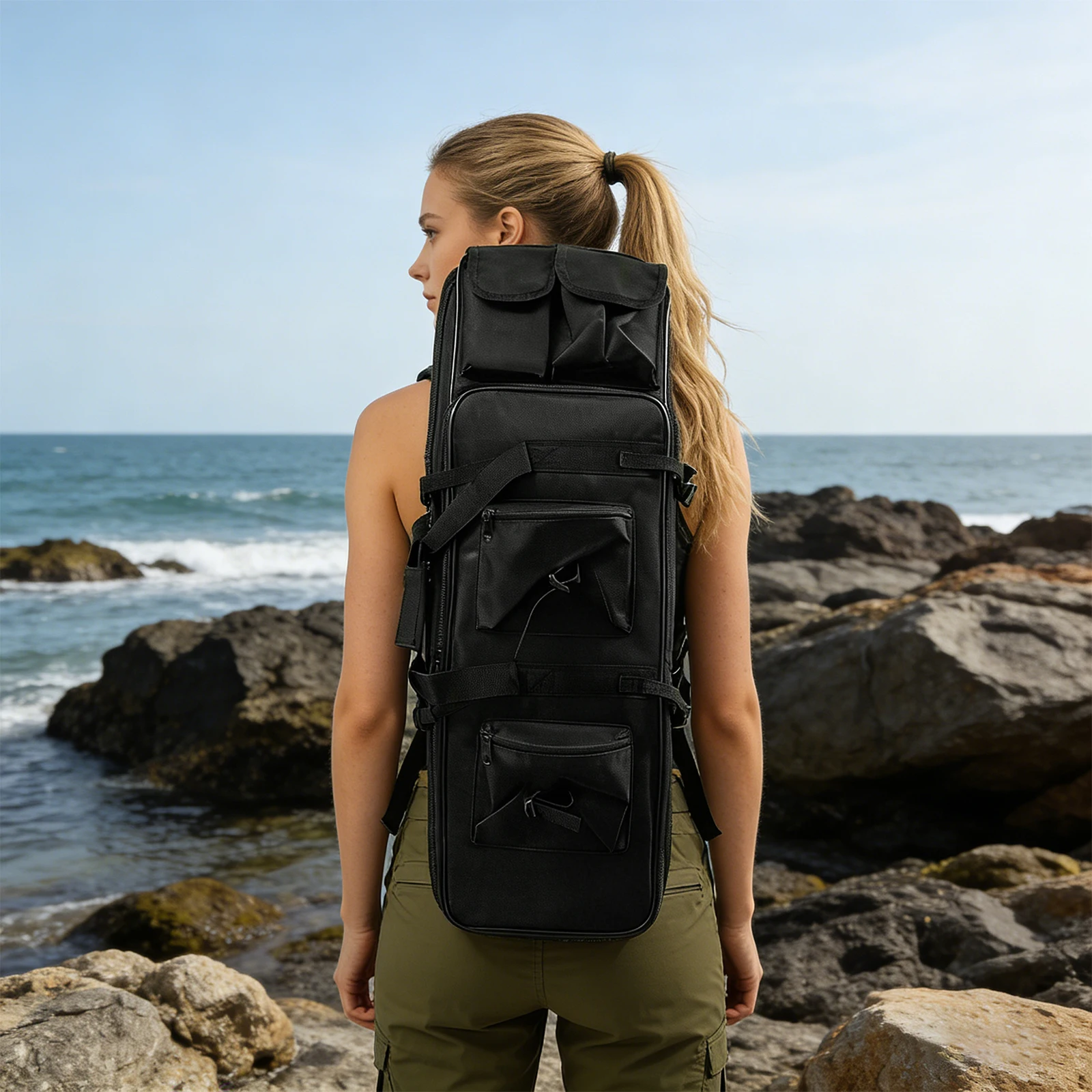 Universelle wasserdichte Tragetasche – Taktische Metalldetektortasche, 32" x 9,4" – Metalldetektor-Tragetasche für Reisen, Wandern – Detail 1