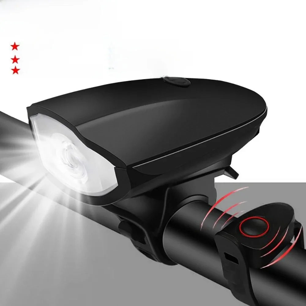 AliExpress cycle zone Black Bicycle Light USB Led Waterproof With Horn Mountain Bike Dark Night Outdoor Riding Headlight