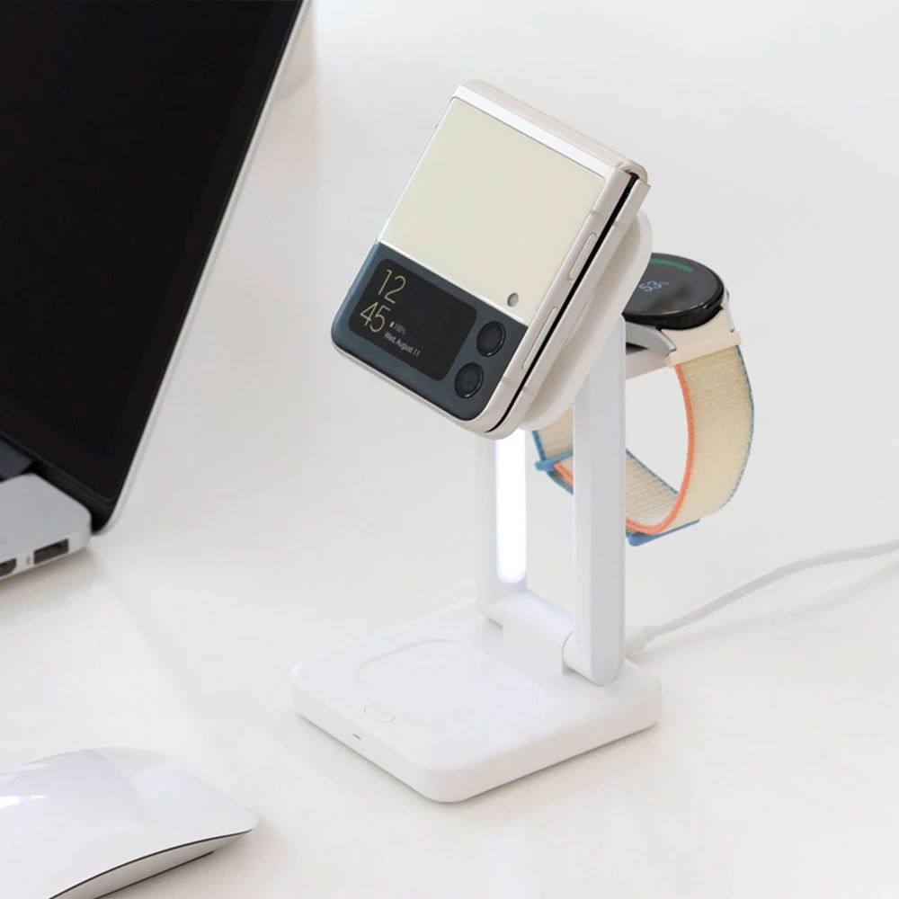 شاحن لاسلكي آيفون 3 في 1 آمن-شاحن ساعة جلاكسي