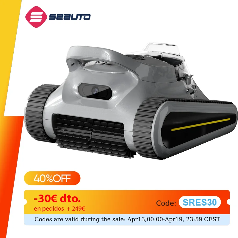 Seauto-Robot aspirateur de piscine sans fil, escalade murale, aspiration injuste pour piscines hors sol et enterrées, jusqu'à 180 pieds reproducteurs, 2000 W