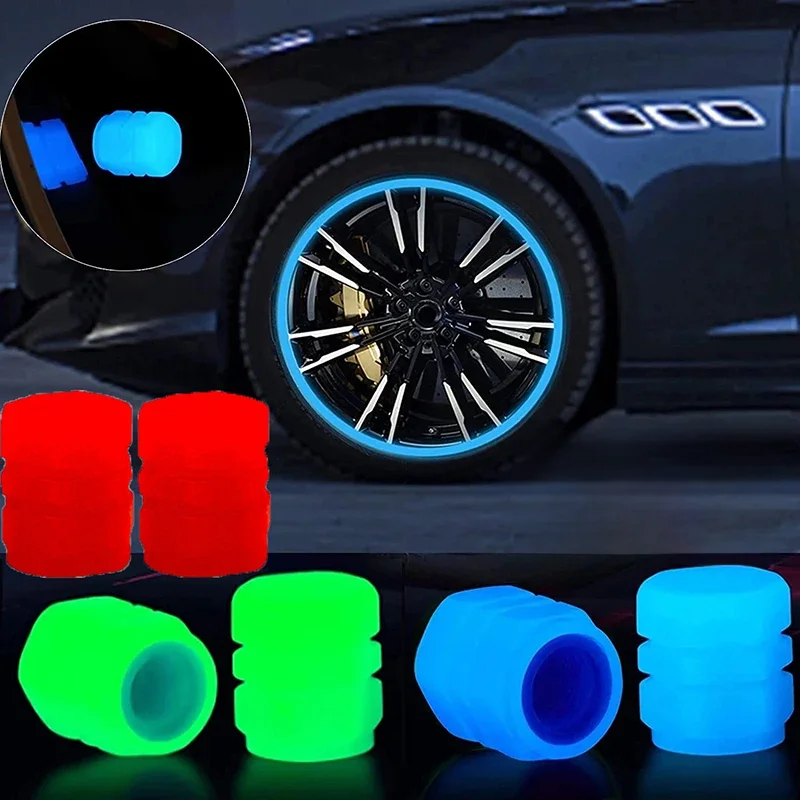 AliExpress 20Pcs Luminous Tire Valve Caps Car Fluorescent Tyre Valve Stem Caps Cover Night Glowing Bike Motorcycle Car Wheel Decoration