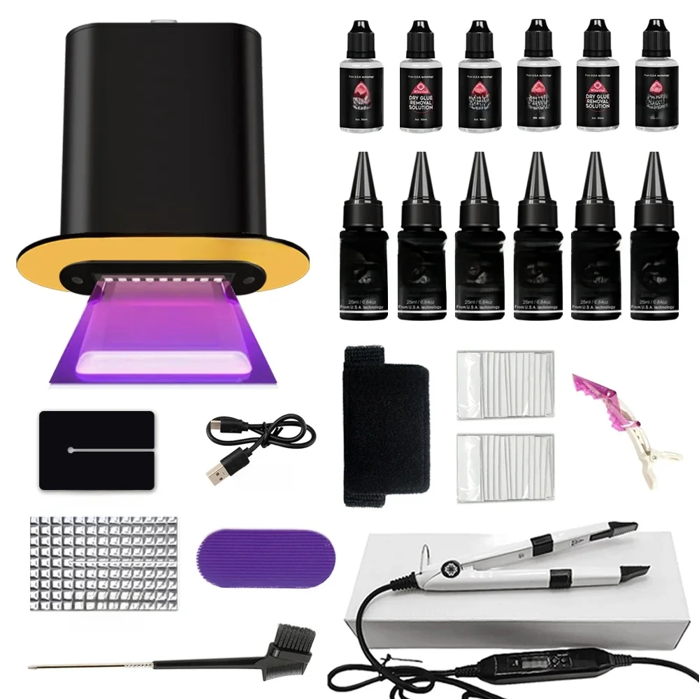 Geavanceerde V Light Hair Extensions Kit Tape-In Extensions met High-Tech UV-machine en lijm voor kwaliteit salongebruik Naadloos haar - afbeelding 2
