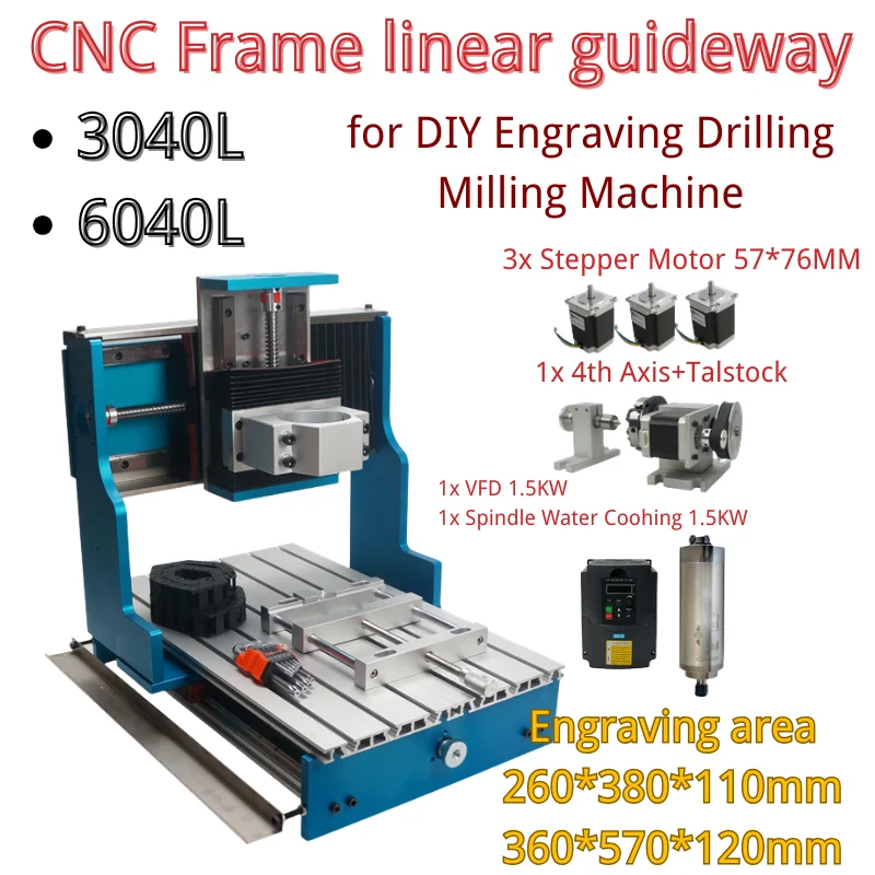 Square Rail Frame 3040L 6040L Linear Guideway For DIY Engraving Drilling Milling Machine Spindle Motor Set Three-Axis Four-Axis