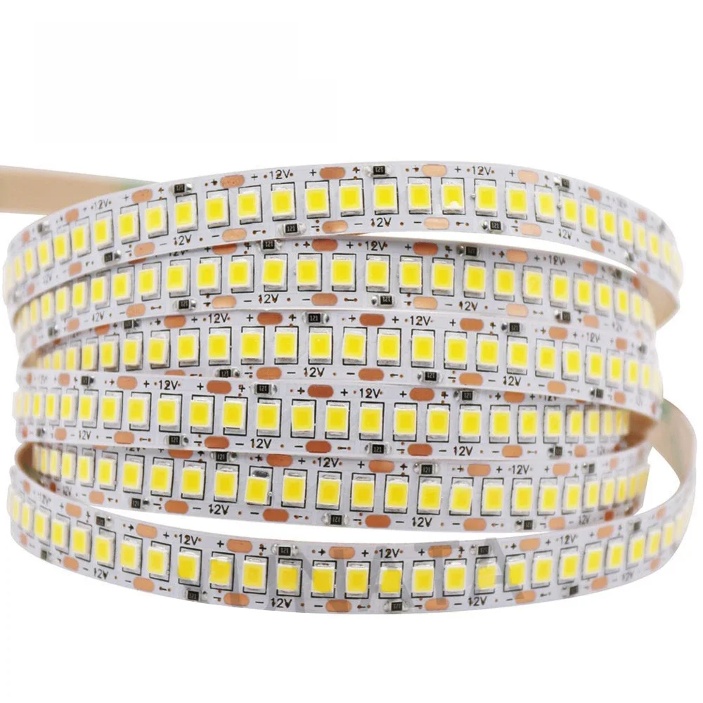 Bande Led 5V 12V 24V 2835, 5m, 300/600/2400 Pixels, SMD 3528, bandes de barre lumineuse flexible, éclairage sous-meuble, rétro-éclairage