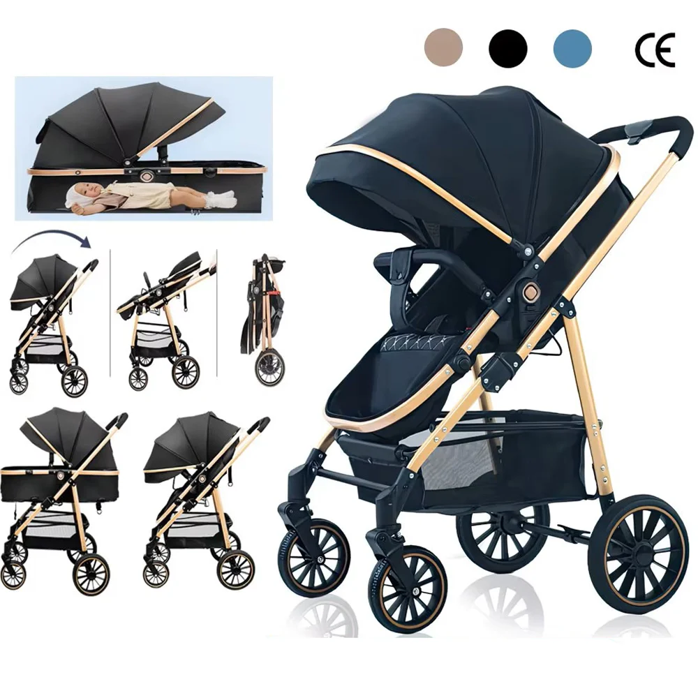 Baby Stroller 3 in 1 Easy Folding Multifunctional Stroller Travel Portable Baby Carriage safe seu Standard high delivery