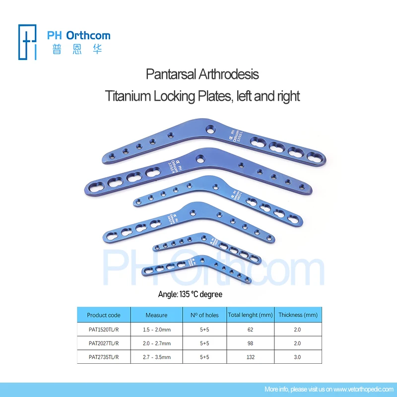 PurrWoof Pantarsal Arthrodesis Titanium Locking  Plates Left and Right Implant Veterinary Pets Orthopedic Surgical Instruments