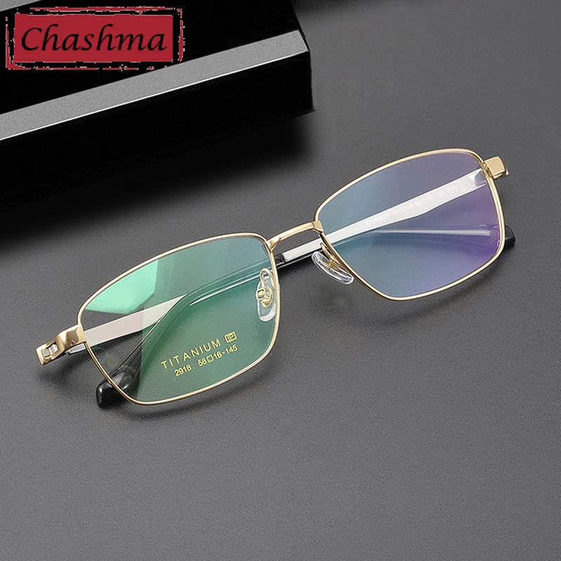 Chashma Men Wide Face Pure Titanium Lightweight Prescription Glasses Frame Top Quality Big Eyeglasses 145mm Temple Spectacles