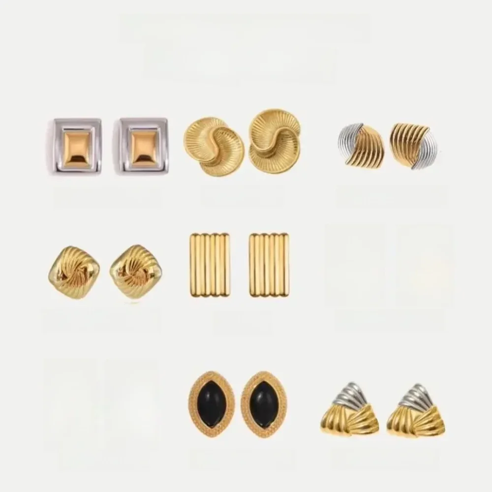 Yori Geometryczne kolczyki sztyfty ze stali nierdzewnej Wodoodporny spersonalizowany urok Biżuteria modowa Akcesoria Bijoux Prezent — zdjęcie 2