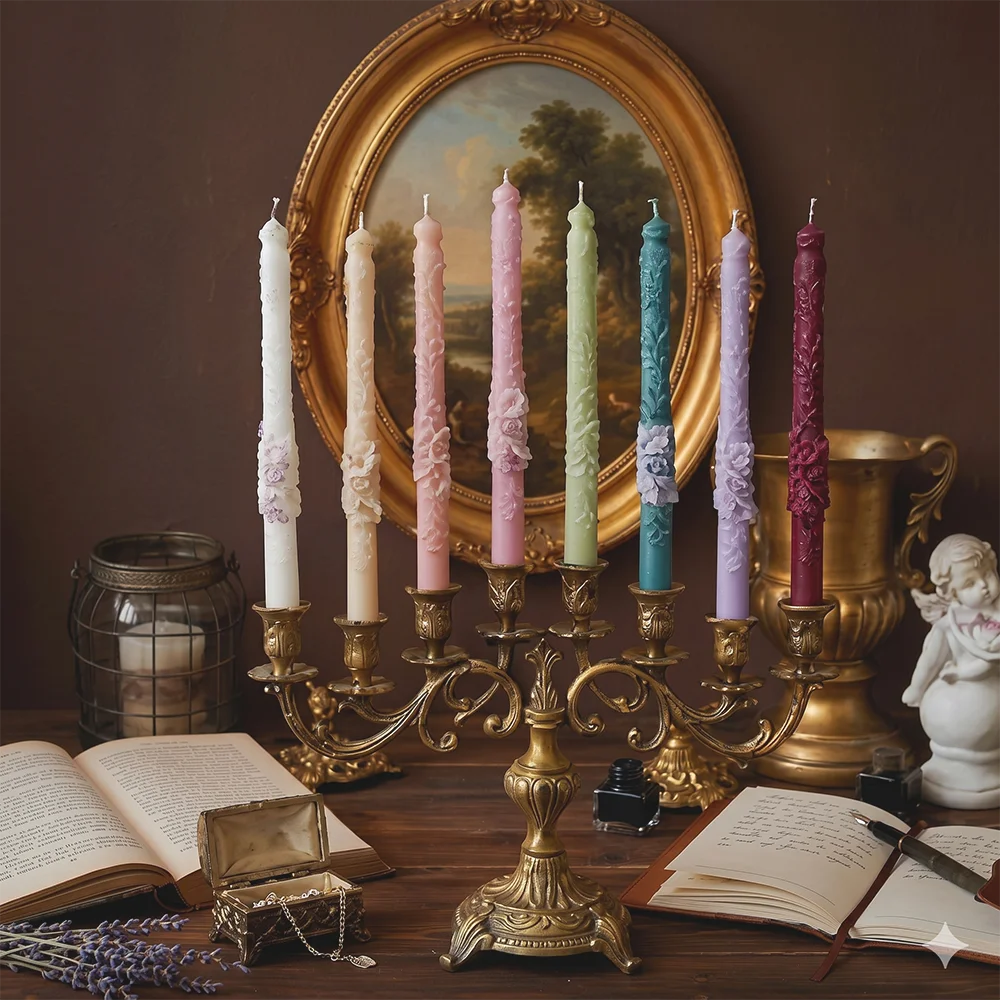 Romantic Long Candles for Candlesticks Taper Scented Wedding Candles Ceremony Home Decorations Luxury