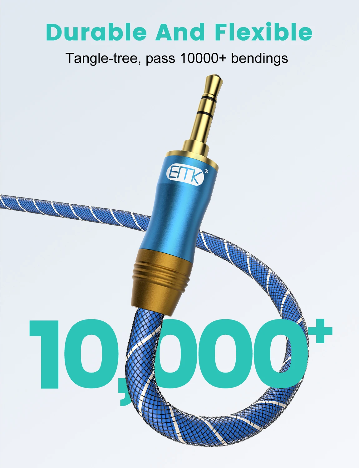 EMK AUX 3,5 mm Jack Kabel audio Jack 3,5 męski do AUX Kabel audio 90-stopniowy kątowy AUX do słuchawek samochodowych Soundbar TV — zdjęcie produktu 3