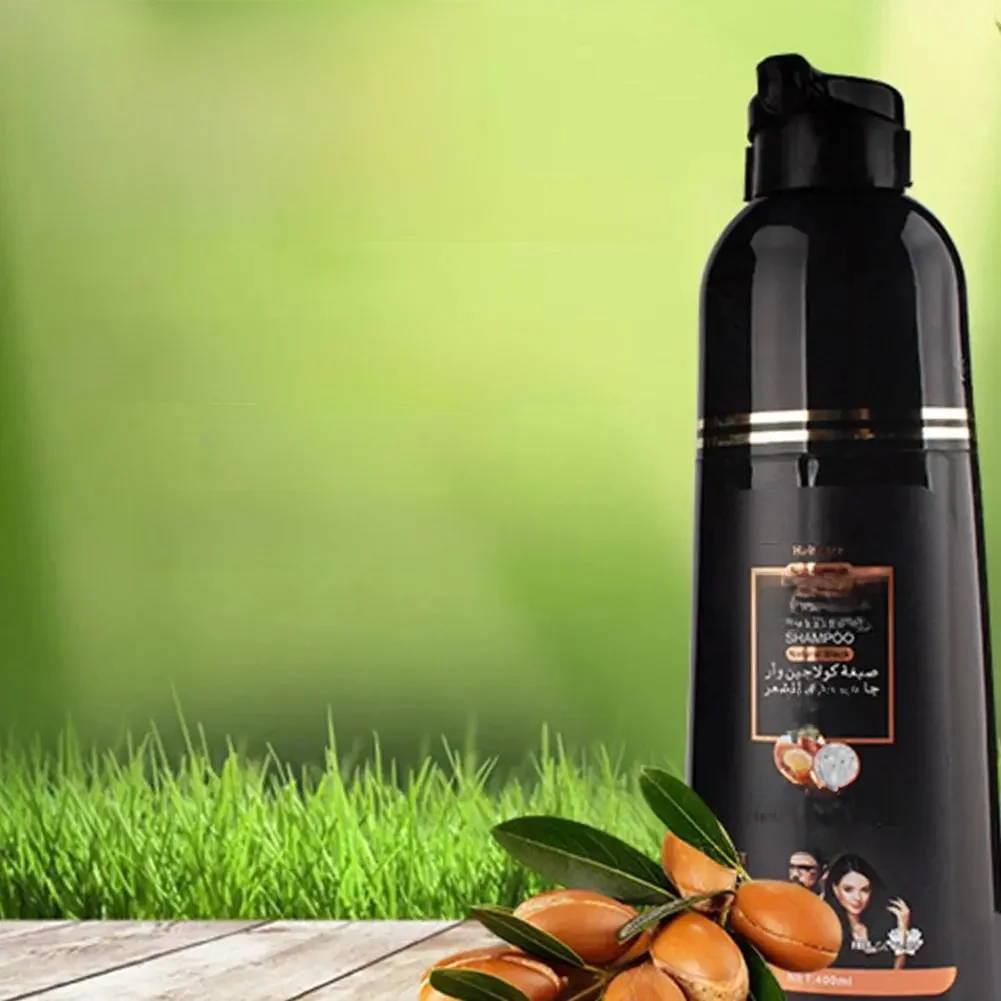 400ML couverture cheveux gris maroc huile d'argan soin rapide magique noir cheveux shampooing colorant réparation endommagé améliorer les cheveux fendus soins des cheveux rugueux