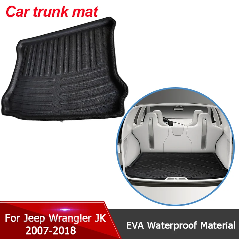 

for Jeep Wrangler JK TJL J8 2007~2018 Car Trunk Mats Storage Pads Easy Clean Rear Cargo Tray Trunk Mat Rear Pad Auto Accessories