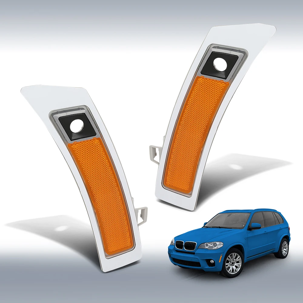 

1 Pair Car Side Marker Lights Fit for 2011 2012 2013 Bmw X5 Driver and Passenger Side 63147274434, Bm1084104 Waterproof Durable