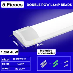 1.2M LED Tube Bar Integrated Single Fixture Super Bright 100W Utility LED Shop Store Light Ceiling Under Cabinet Light Garage