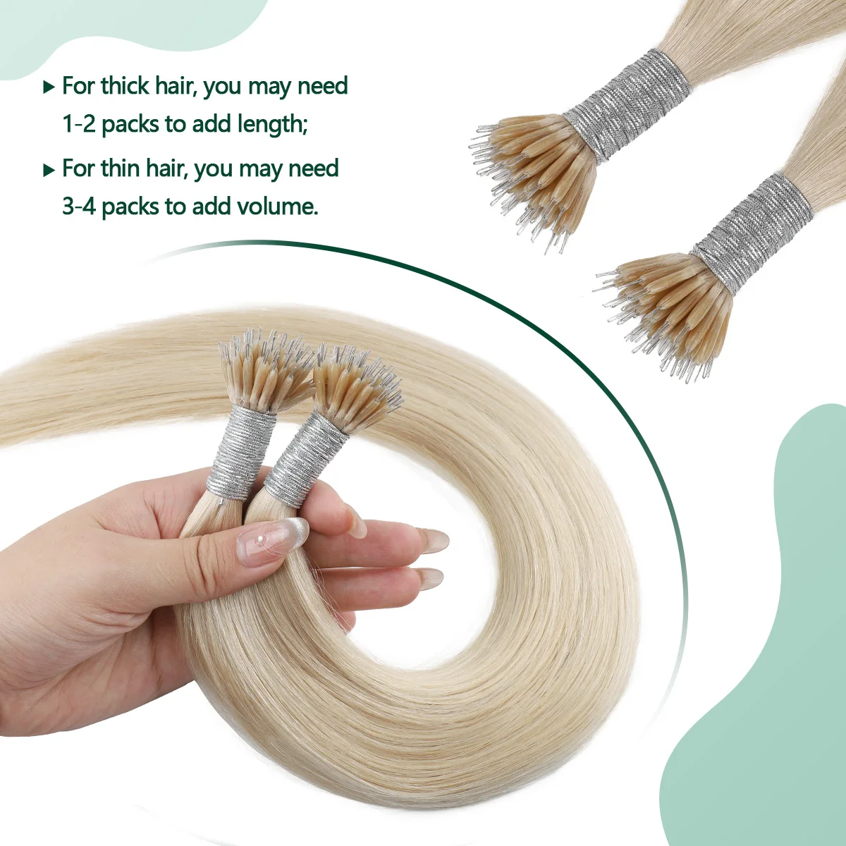 Sixstarhair 100% ストレートレミー人毛エクステンション 50 グラム 50 ストランド 16'18'20'22'24' ナノリングヘアエクステンション女性用