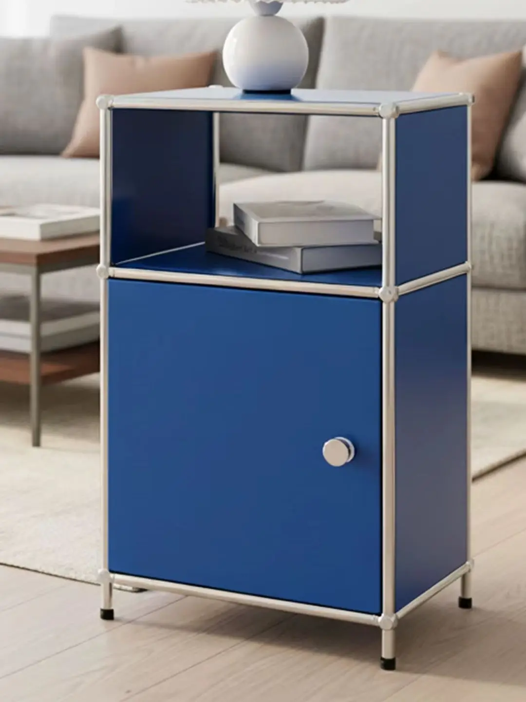 Floordirekt Metallregal Concept Epure MK 040 - Kompaktes Standregal mit Tür für Bad Küche und Büro - verschiedene Farben