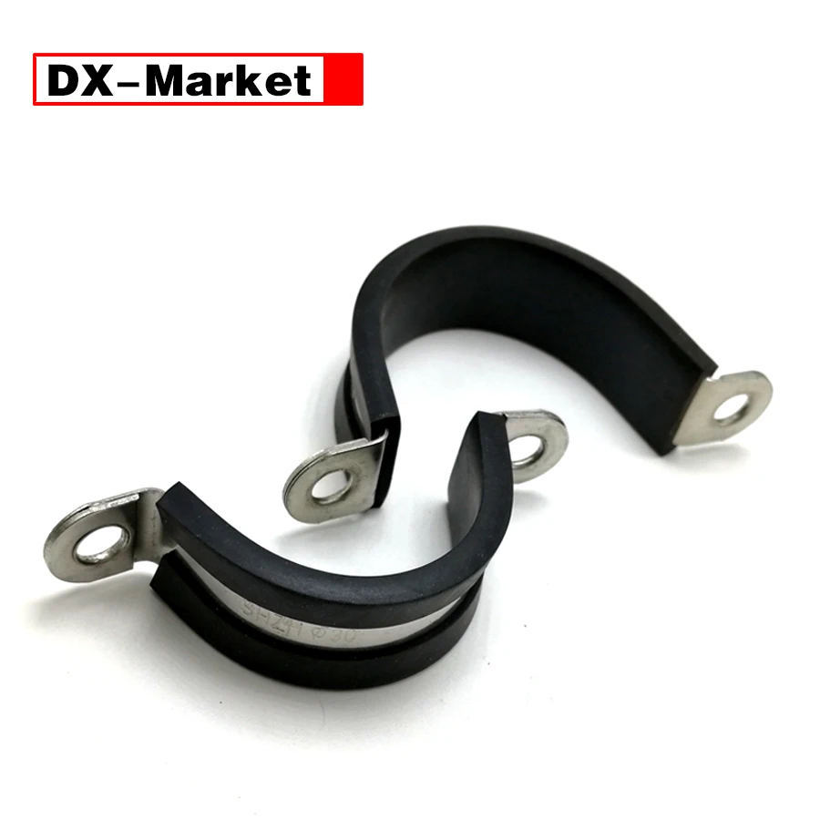 【15mm Width】304 Stainless Steel Saddle Clamp Rubber Clamps ,C003