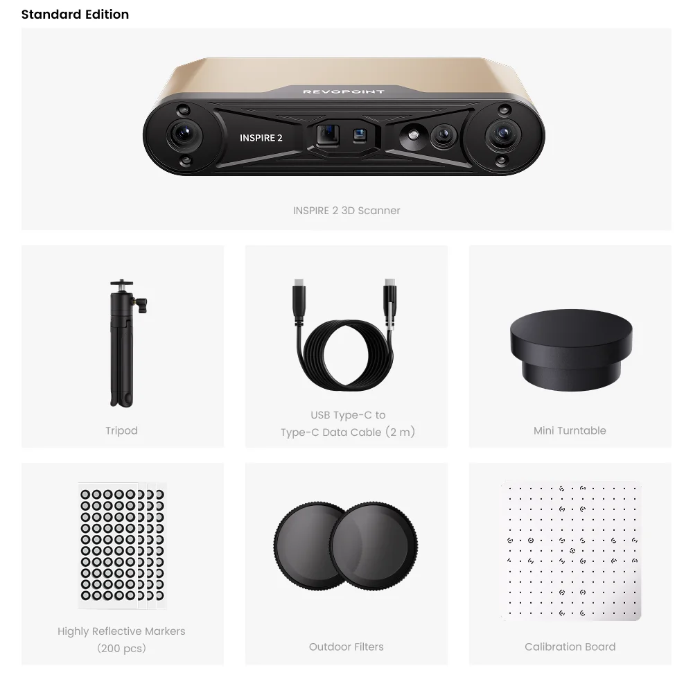 Revopoint Inspire 2 Wireless Handheld 3D Scanner for 3D Printing
