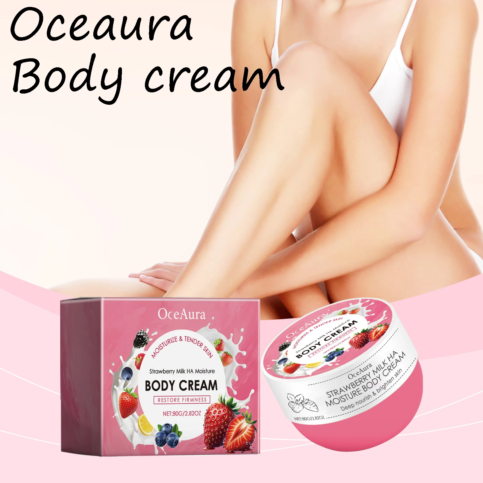 

Крем для тела Oceaura с клубникой, глубоко увлажняющий, уменьшающий сухость, сияющий, облегчение дискомфорта, антиоксидантный, смягчающий крем для тела