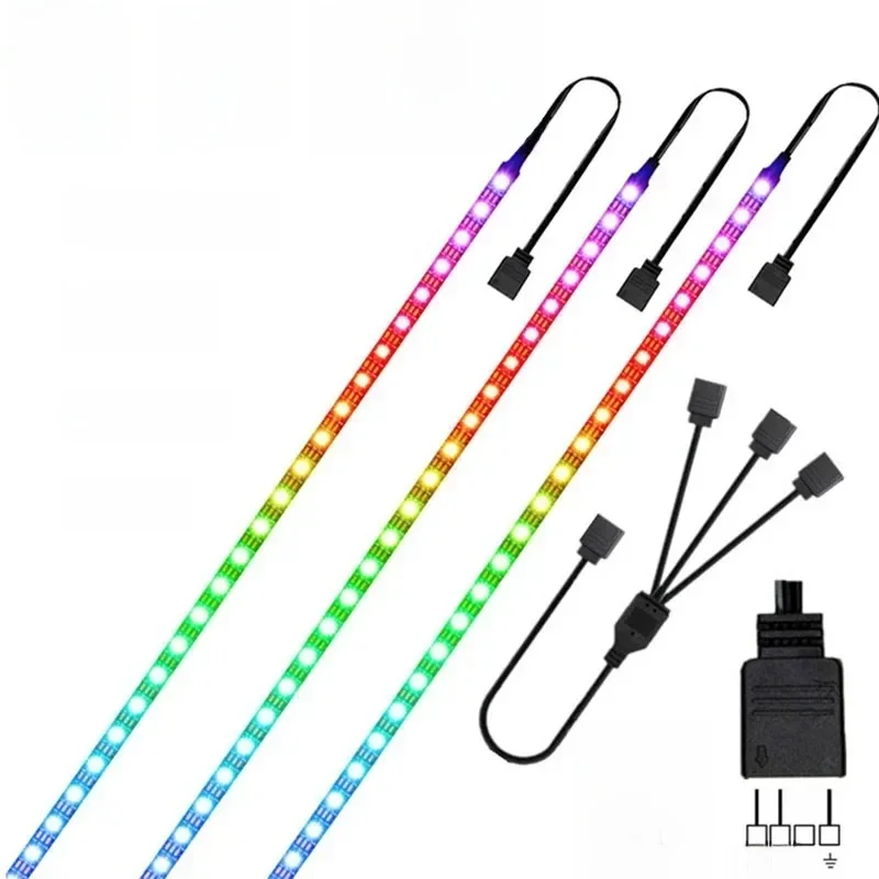 Bande lumineuse LED adressable WS2812b ARGB, lumière arc-en-ciel, tête numérique 5V 3 broches, boîtier PC, Bali Aura DiviRGBIC ktgelée Mystic