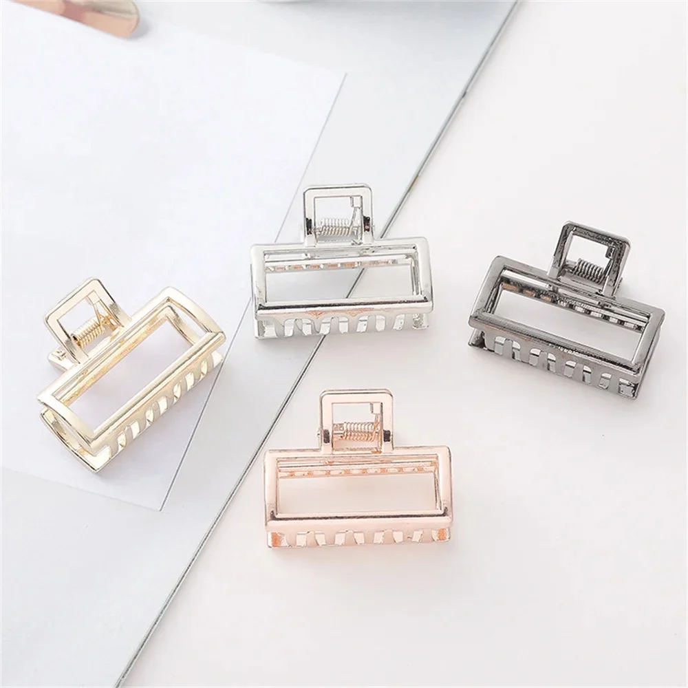 Pince à Cheveux Géométrique pour Femme, Crabe Rétro, Forme Carrée, Mini Pinces Métalliques, Accessoires de Mode, 1 Pièce