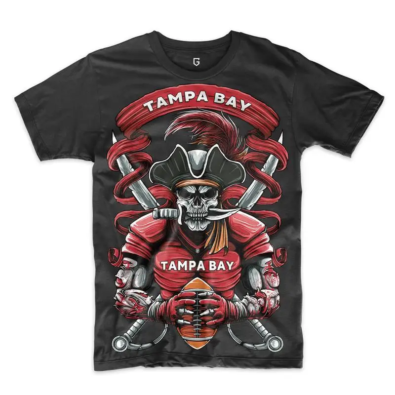 Tampa Bay Football Men's T-Shirt Vintage Unisex Y2K Clothes Black Tshirt Women Men Oversized Streetwear Graphic Tee Casual Tops