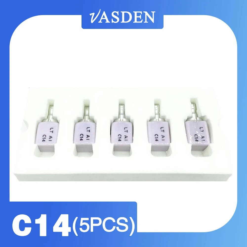 Imagem -03 - Vasden-dental Lab Lithium Disilicate Vidro Cerâmica Blocos Materiais Odontologia ht lt para Cad Cam Sirona Cerec Folheado C14 Pcs por Caixa